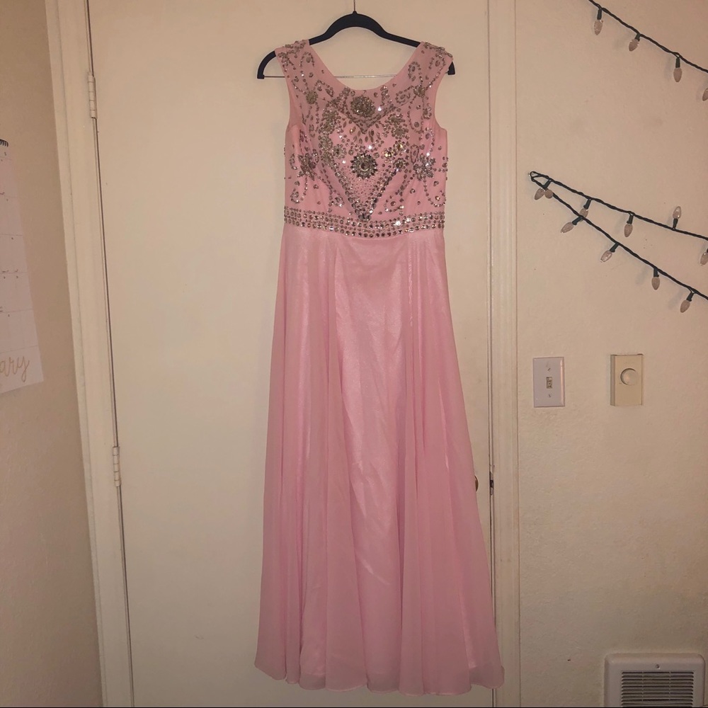 bridesmaid/prom maxi dress with beaded top dress